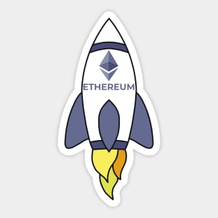 Ethereum To The Moon Rocket Sticker